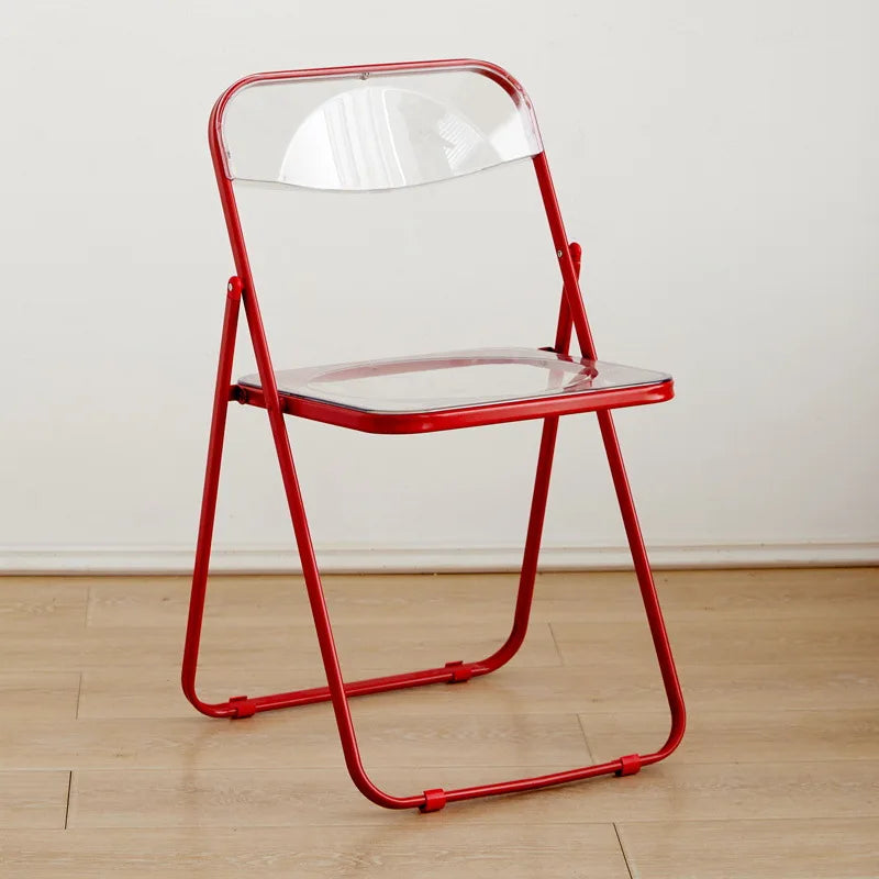 Foldable Transparent Acrylic Crystal Dining Chair Living Room Furniture