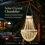 Solar Crystal Waterproof IP44 LED Hanging Chandelier Outdoor Patio Pergola Porch – photo 5