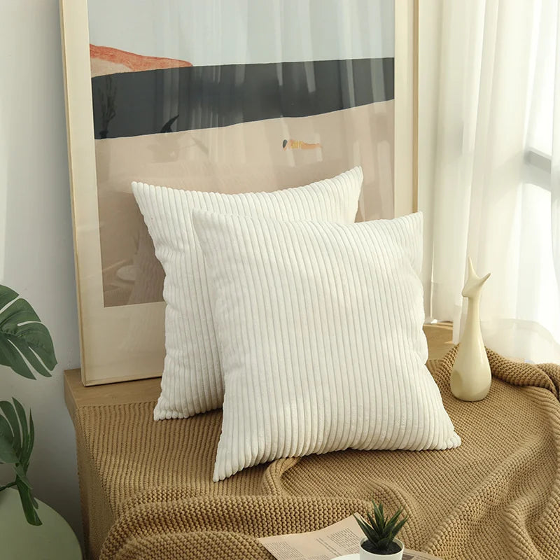 Corduroy Striped Throw Pillow Cover