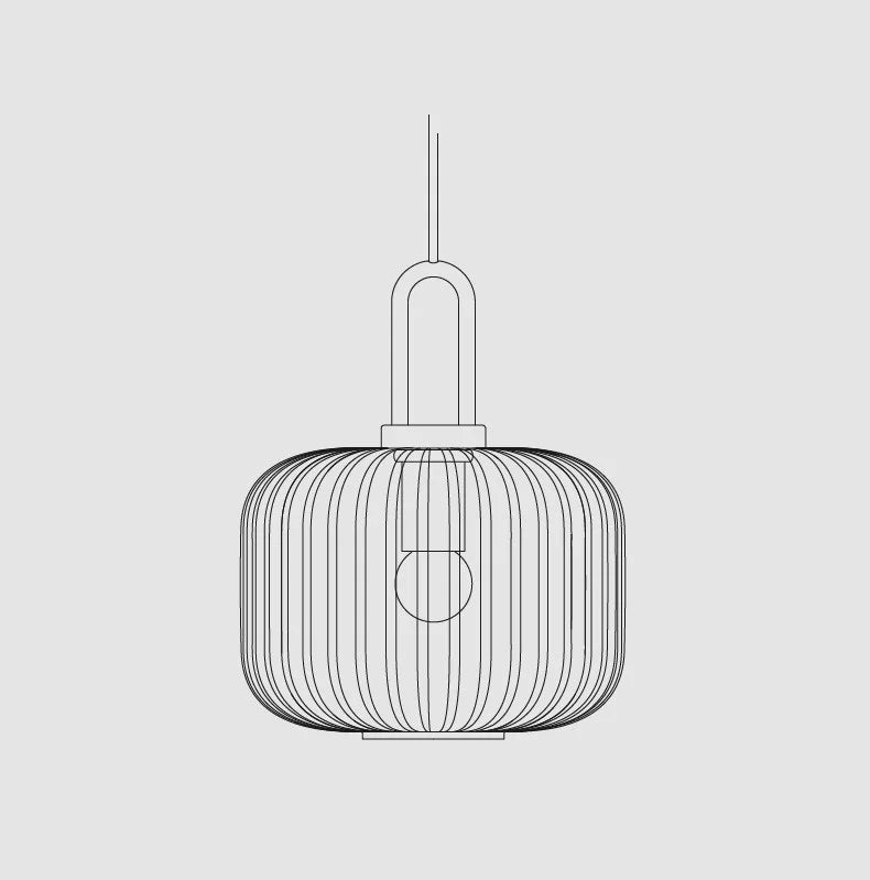 Modern Striped Glass Single Pendant Light