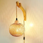 Handwoven Bamboo and Rattan E27 Wall Sconce