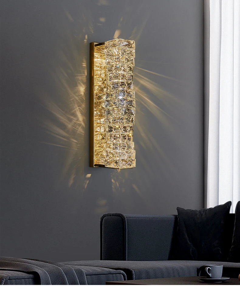 Dimmable Modern Luxury Crystal Design LED Wall Light Bedroom Living Room – photo 12