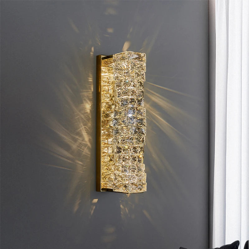 Dimmable Modern Luxury Crystal Design LED Wall Light Bedroom Living Room – photo 3