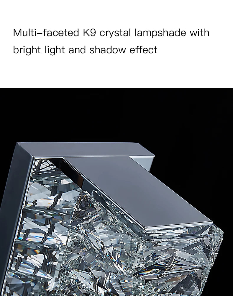 Dimmable Modern Luxury Crystal Design LED Wall Light Bedroom Living Room – photo 18