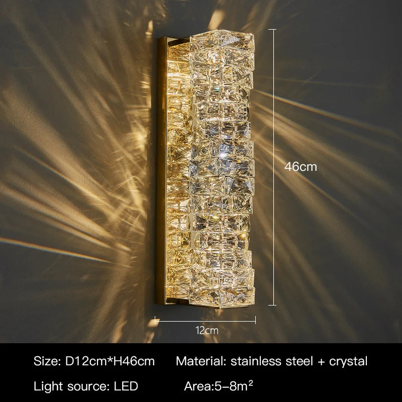 Dimmable Modern Luxury Crystal Design LED Wall Light Bedroom Living Room – photo 20