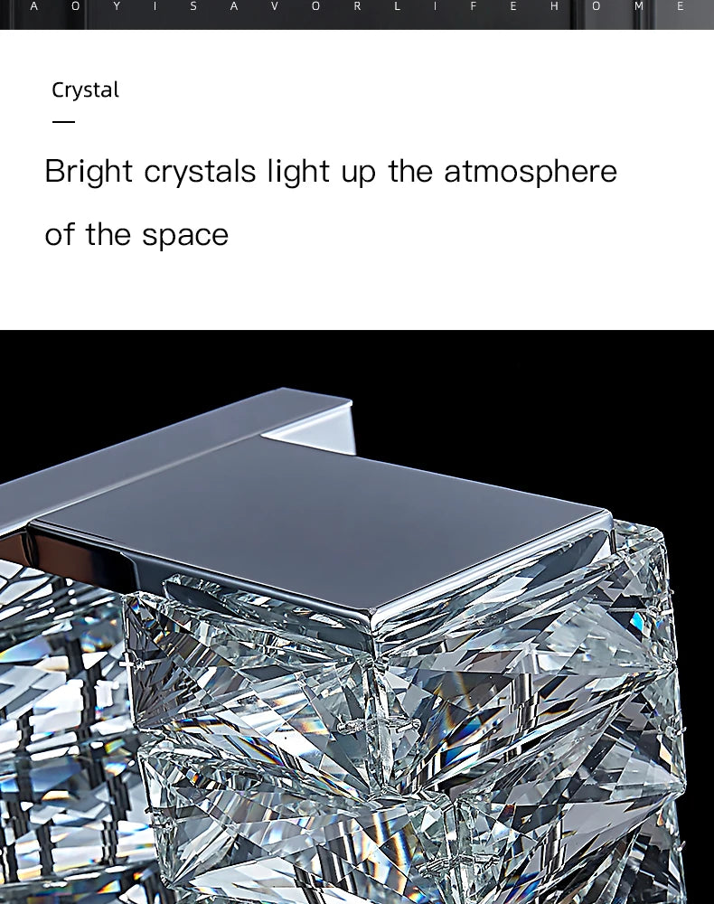Dimmable Modern Luxury Crystal Design LED Wall Light Bedroom Living Room – photo 8