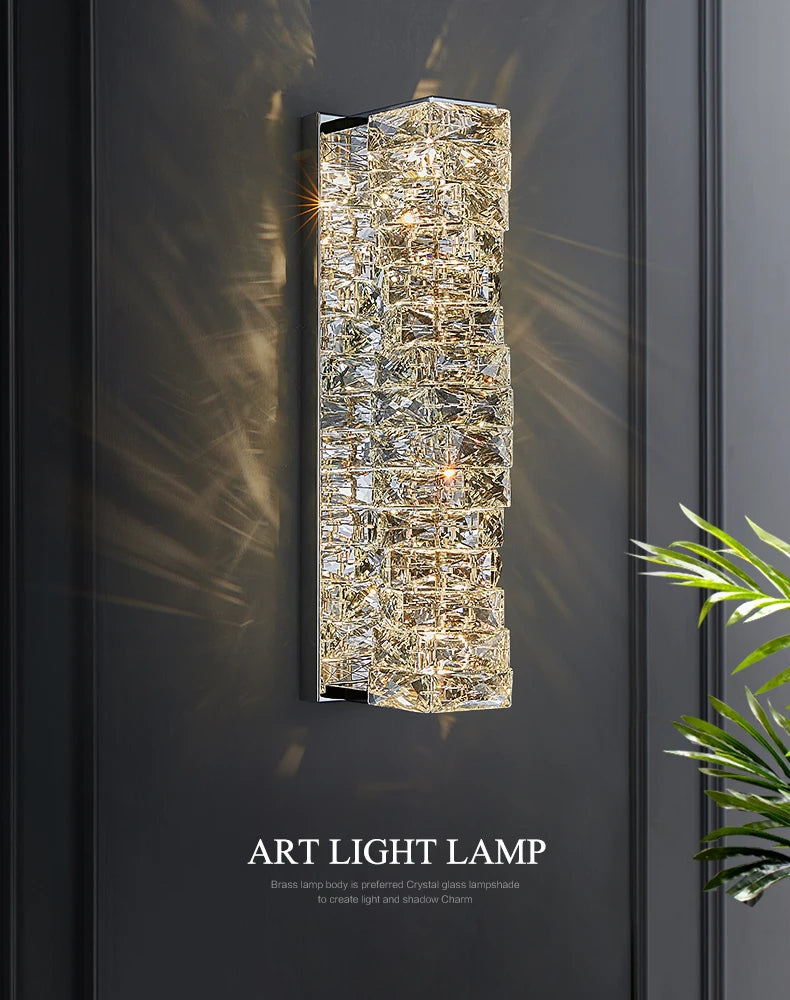 Dimmable Modern Luxury Crystal Design LED Wall Light Bedroom Living Room – photo 7