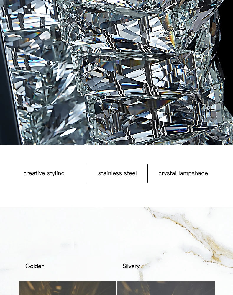 Dimmable Modern Luxury Crystal Design LED Wall Light Bedroom Living Room – photo 9