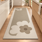 Japanese diatomite kitchen mat Design G with oversized retro flower pattern