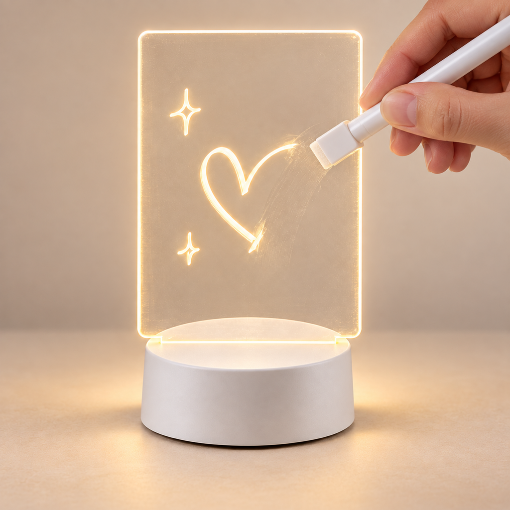 Erasing a drawing from the reusable GlowNote LED message board