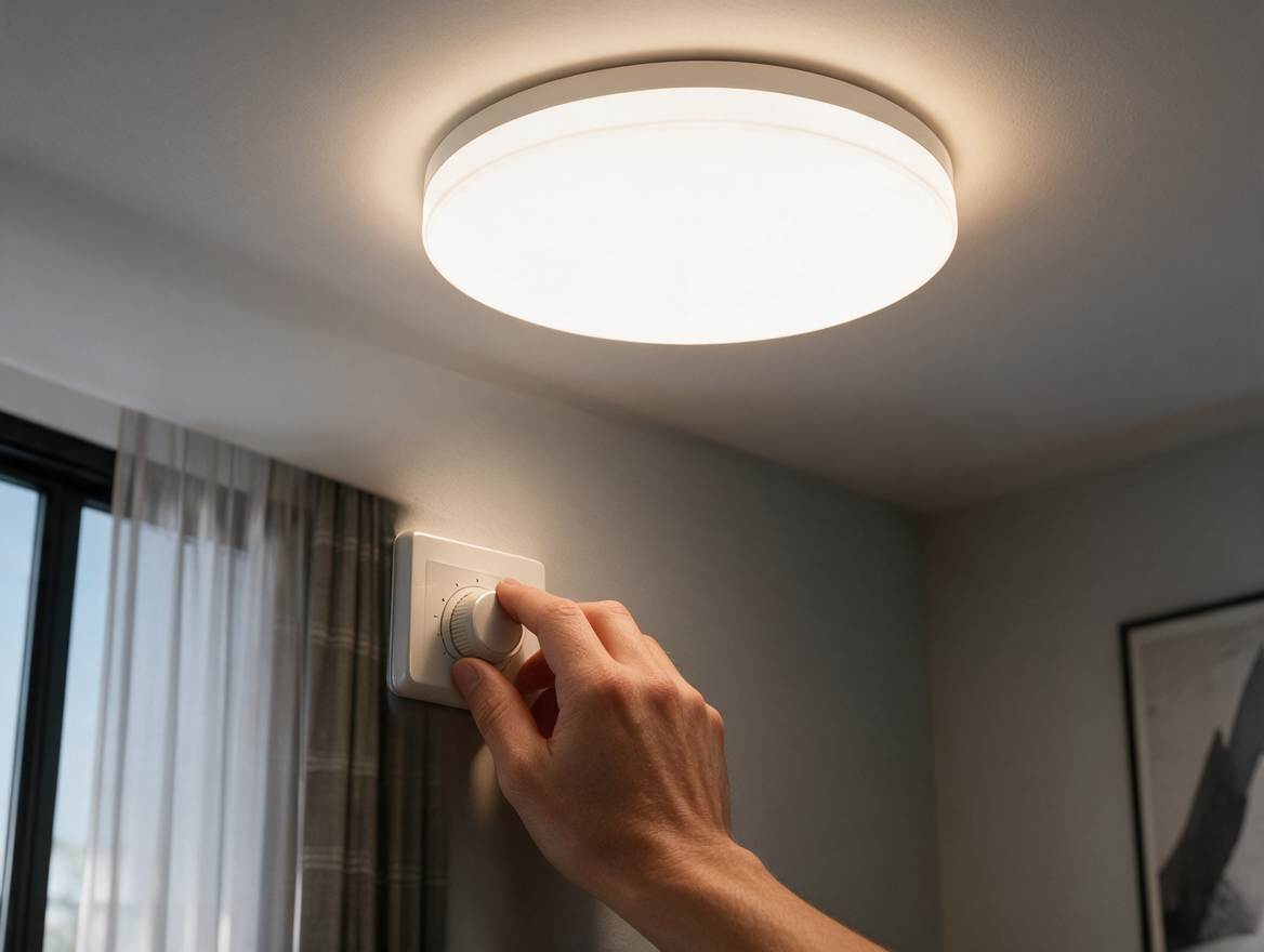 LED ceiling lamp with dimmer control