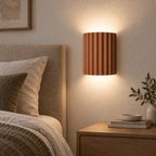 Terracotta orange Nordic resin bedside wall lamp casting warm up-and-down light