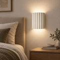 Ivory white Nordic resin bedside wall lamp casting warm up-and-down light